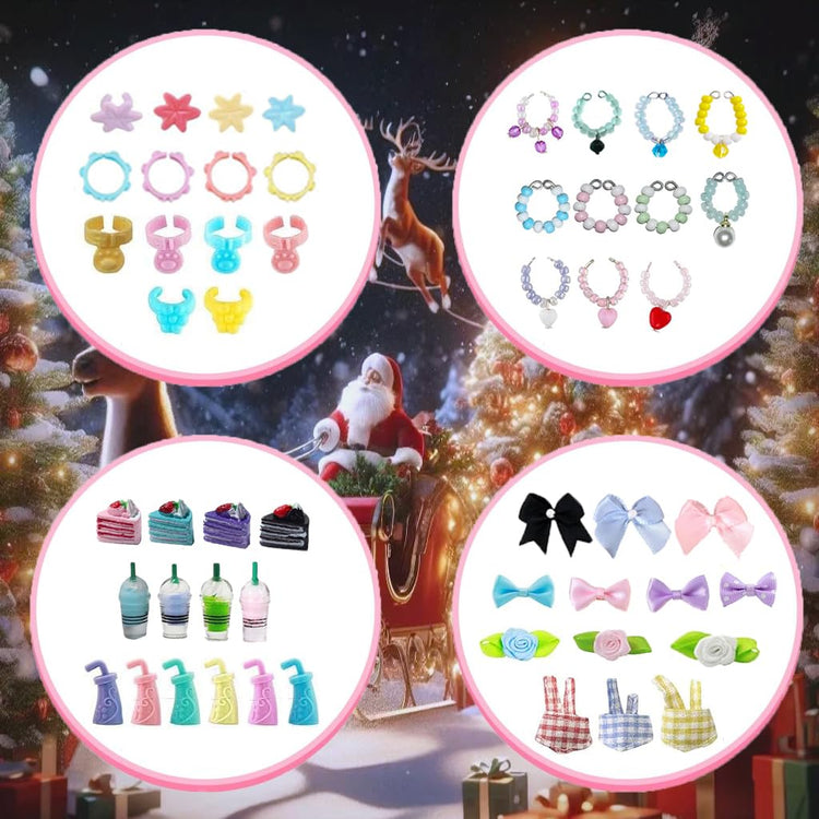 50pcs Random Cute Accessories for Dogs and Cats,Necklace Collar Clothes Glasses Hat Laptop Bow Food and Drink Fit for Shorthair Cat Collie Dachshund Cocker Spaniel Great Dane Deer Pet Figure