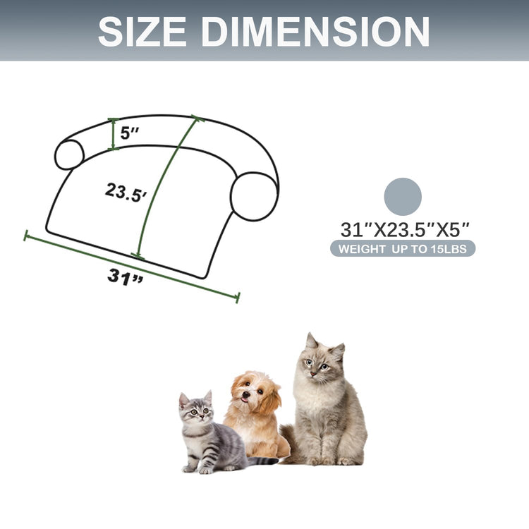 Calming Dogs/Cats Bed Mats, Dog Pad Washable Removable Couch Cover, Plush Long Fur Mat for Pets, Waterproof Lining, Perfect for Small, Medium and Large Dogs and Cats (Gradient Gray, 36"x31")