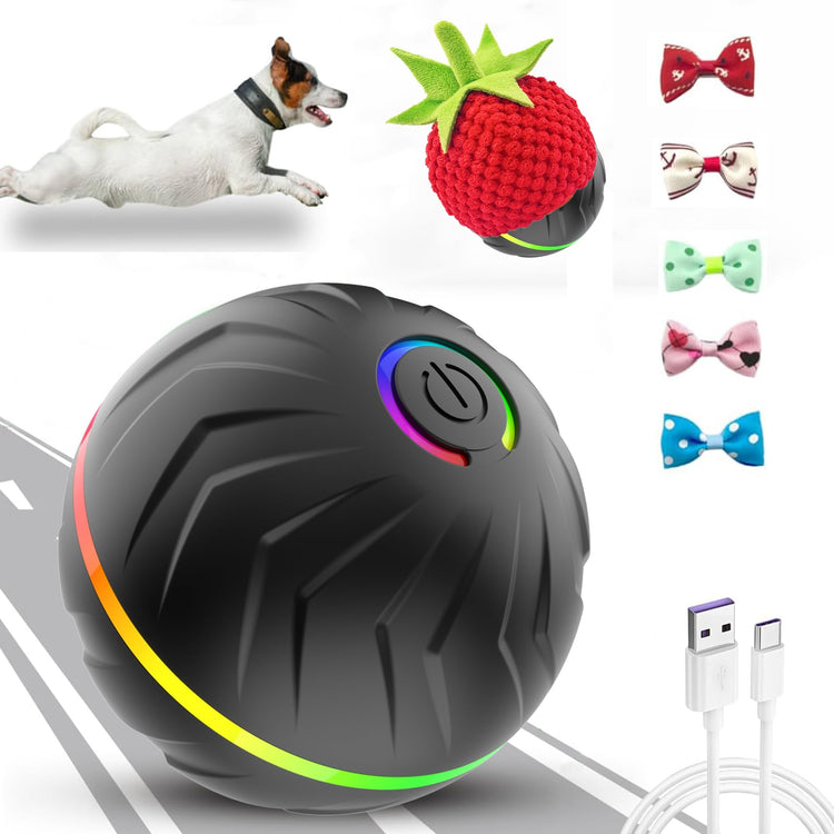 Valentines Day Gifts 2025 New Electric Dog Ball Toy,Electric Ball Dog Toy for Cat,360° Smart Automatic Interactive Rolling Dog Ball, Smart Interactive Pet Toy Ball,Automatic Dog Toy
