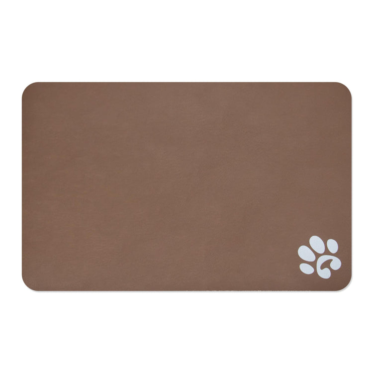 YCT Cat Pet Food Mat - Non-Slip Bottom Absorbent Quick Dry Feeding Mat for Dogs and Cats - Pet Supplies, 11.8"x18.1" Beige