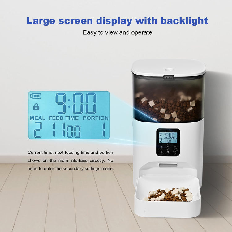 ANDOLL HOME Automatic Cat Feeder, 4L Cat Food Dispenser with 10s Voice Recorder, Pet Feeder up to 8 Meals per Day, Timed Dog Feeder with Dry Food Sealed Ring