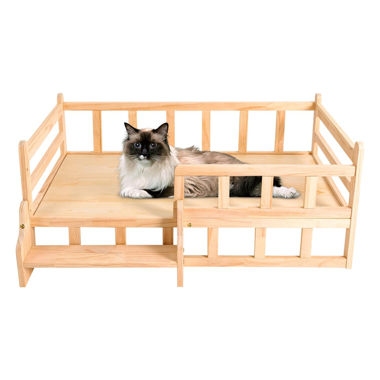 PetsFurniture Comfortable Cat & Dog Bed Frame - Wooden, Up to 66 lbs (L)
