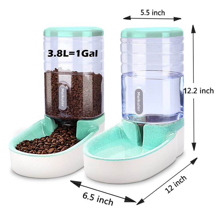 Meikuler Pets Auto Feeder 5.2L,Food Feeder and Water Dispenser Set for Medium & Large Dogs Cats and Pets Animals (Navy)