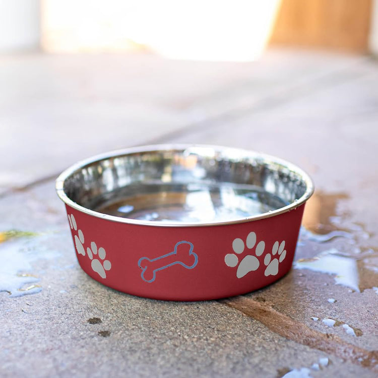 Loving Pets Bella Dog Bowls- Stainless Steel Dog & Cat Bowls - Spill Proof Dog Food Bowl, Cat Bowl, Puppy Essentials & Pet Supplies Great for Home & Travel (Medium 20-35 lbs, Blueberry)