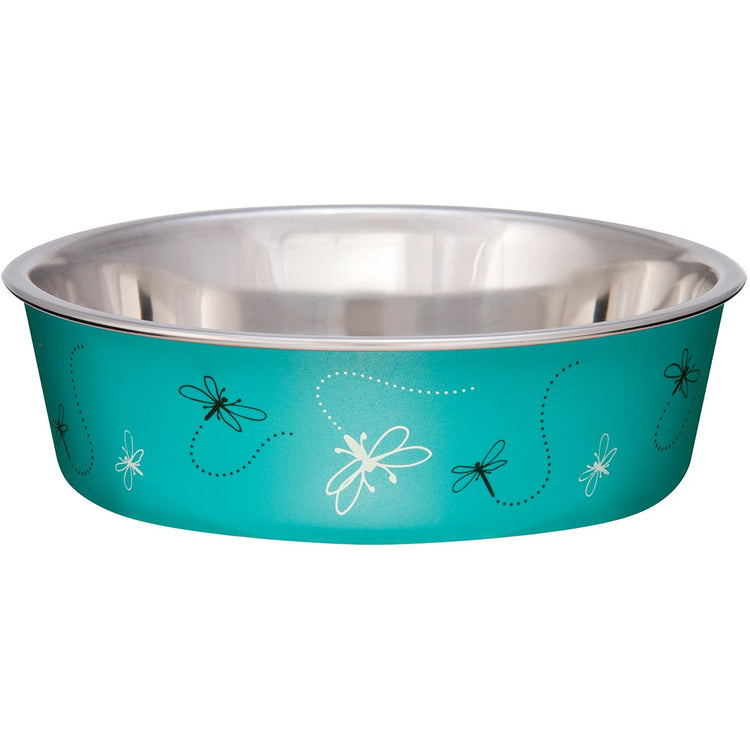 Loving Pets Bella Dog Bowls- Stainless Steel Dog & Cat Bowls - Spill Proof Dog Food Bowl, Cat Bowl, Puppy Essentials & Pet Supplies Great for Home & Travel (Medium 20-35 lbs, Blueberry)