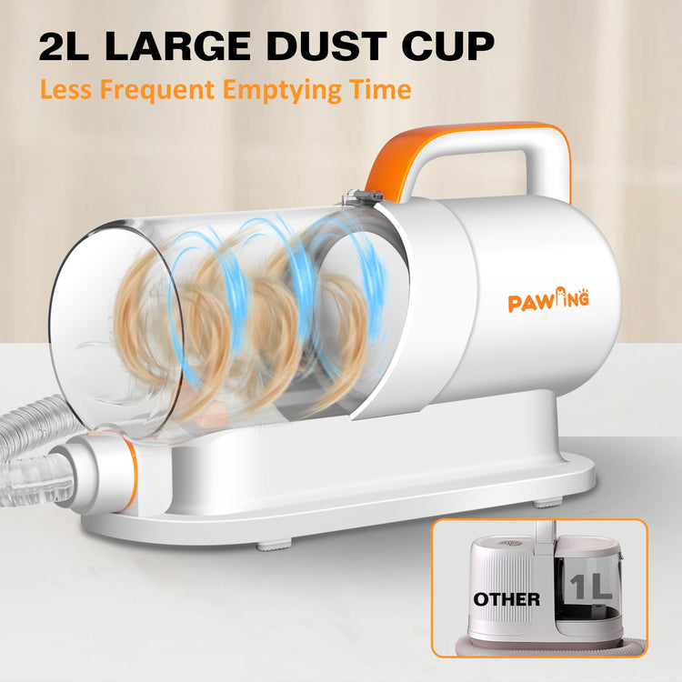 PAWING Dog Grooming Vacuum, All-in-1 Professional Deshedding Tools for Dogs & Cats - Low Noise Dogs Vacuum Cleaner with 2L Large Capacity Dust Cup for Shedding Pet Hair