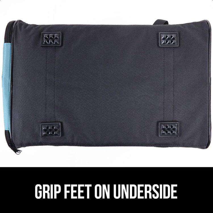 GORILLA GRIP Cat Carrier Travel Bag Up to 15 Lbs, Soft Collapsible Small Dog Carriers, Top and Side Entry Breathable Mesh, Grip Feet on Underside, Cozy Washable Waterproof Pad, Portable Kennel, Black