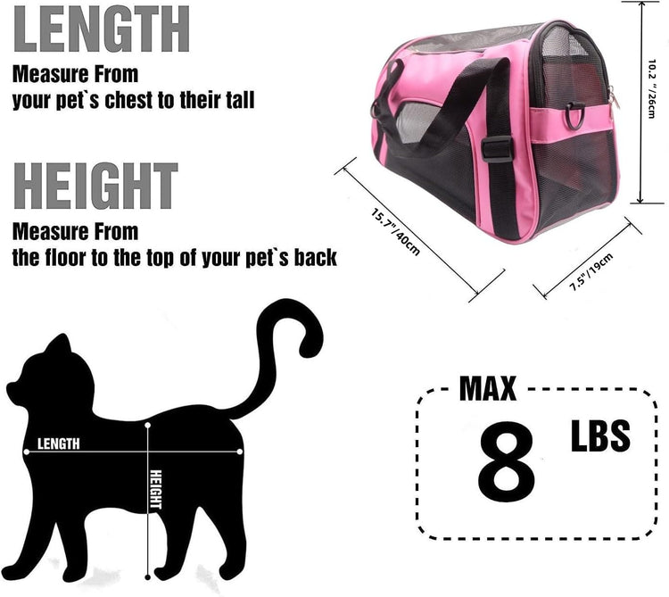 ZaneSun Cat Carrier,Soft-Sided Pet Travel Carrier for Cats,Dogs Puppy Comfort Portable Foldable Pet Bag Airline Approved (Small Blue)