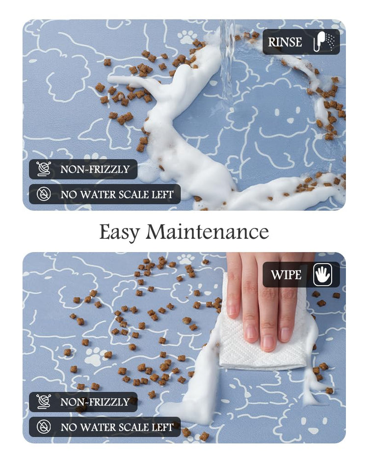 PADOOR Pet Feeding Mat-Absorbent Dog Mat for Food and Water Bowl-No Stains Easy Clean Dog Food Mat-Quick Dry Water Dispenser-Puppy Supplies Accessories