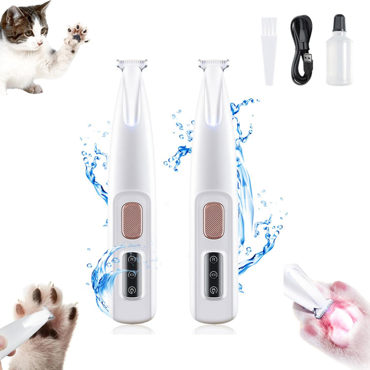Yilia Upgrade Pet Micro Precision Trimmer, Multifunctional Pet Hair Clippers for Grooming with LED Light, Low Noise Waterproof Rechargeable Pet Paw Trimmer for Pet Paws, Eyes, Ears, Face, Rump (1PC)