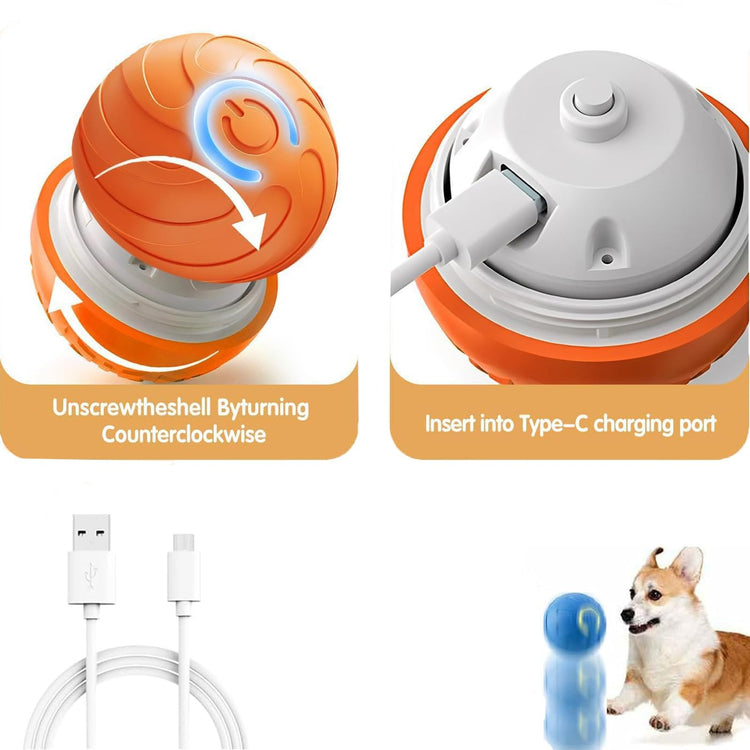 Valentines Day Gifts 2025 New Electric Dog Ball Toy,Electric Ball Dog Toy for Cat,360° Smart Automatic Interactive Rolling Dog Ball, Smart Interactive Pet Toy Ball,Automatic Dog Toy