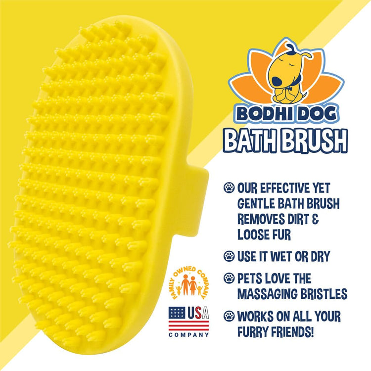 Bodhi Dog Shampoo Brush - Pet Grooming & Bath Supplies for Dogs and Cats - Bath Brush for Long & Short Hair - Premium Scrubber for Shower, Bathing & Massage (One Pack, Silver Glitter)