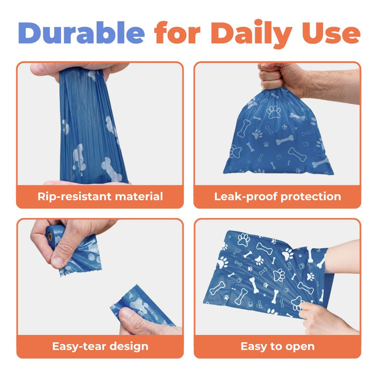 Best Pet Supplies Dog Poop Bags for Waste Refuse Cleanup, Doggy Roll Replacements for Outdoor Puppy Walking and Travel, Leak Proof and Tear Resistant, Thick Plastic - Assorted, 150 Bags