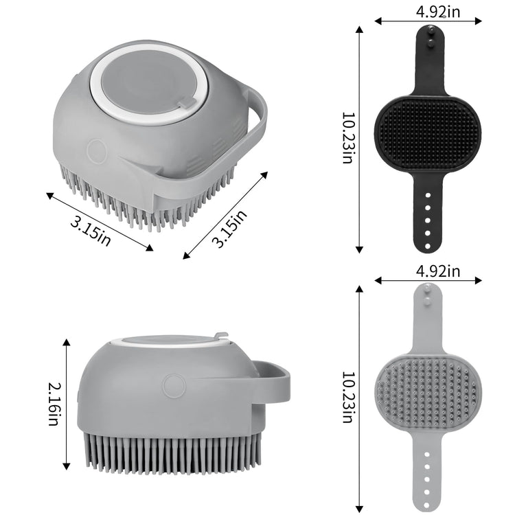 Comotech 6PCS Dog Bath Brush & Dog Toothbrush | Adjustable Handle Shampoo Brush & Scrubber for Short & Long Haired Dogs & Cats | Effectively Solve Odor & Stain Removal Problems (Blue Blue Blue.)