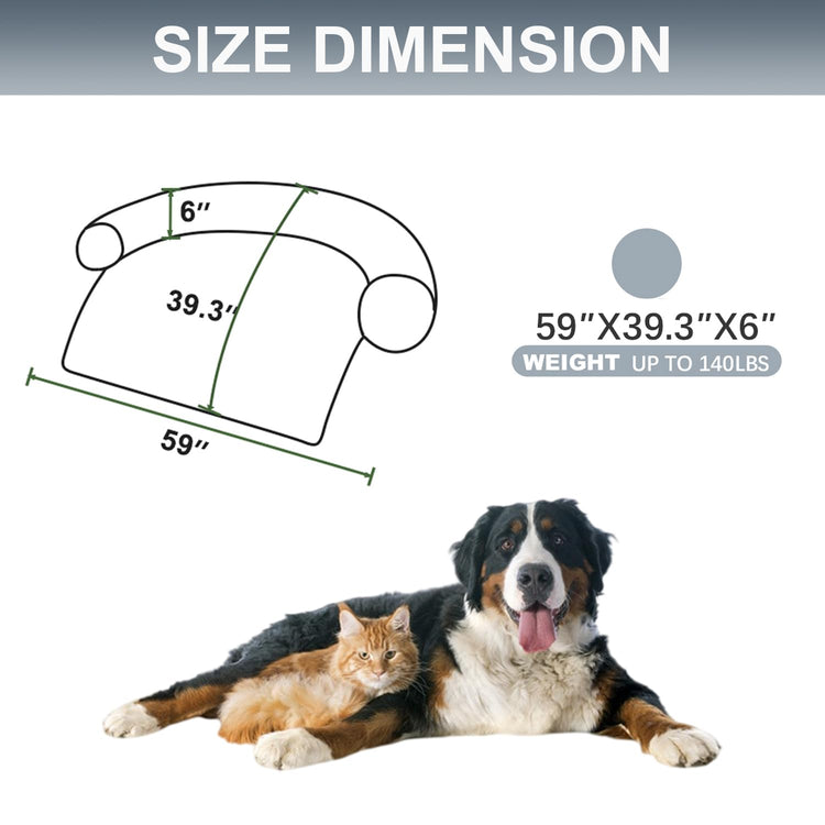 Calming Dogs/Cats Bed Mats, Dog Pad Washable Removable Couch Cover, Plush Long Fur Mat for Pets, Waterproof Lining, Perfect for Small, Medium and Large Dogs and Cats (Gradient Gray, 36"x31")