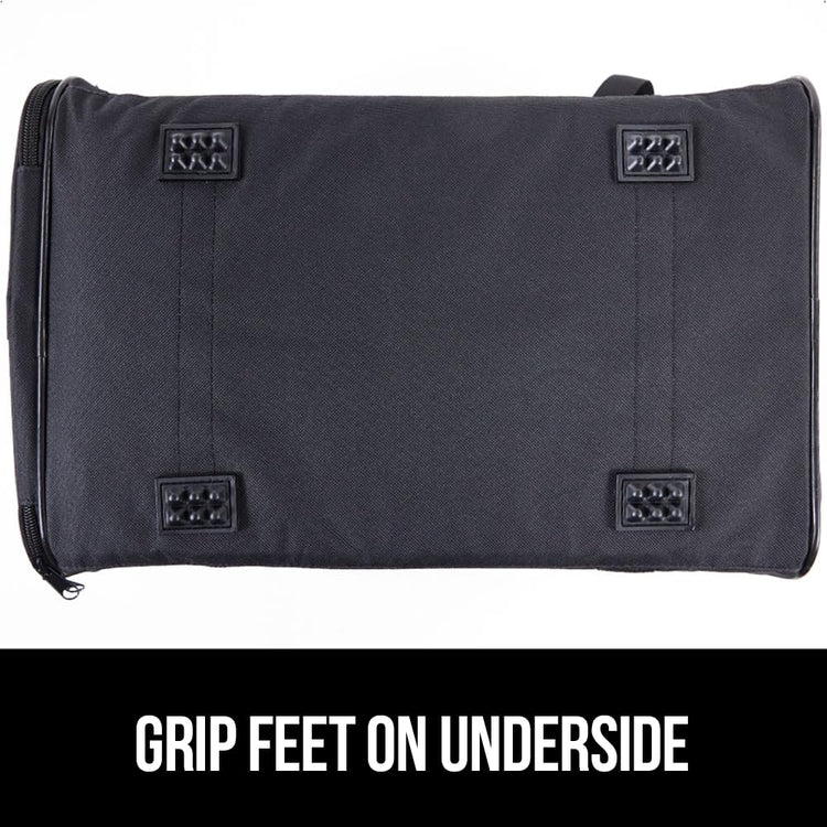 GORILLA GRIP Cat Carrier Travel Bag Up to 15 Lbs, Soft Collapsible Small Dog Carriers, Top and Side Entry Breathable Mesh, Grip Feet on Underside, Cozy Washable Waterproof Pad, Portable Kennel, Black