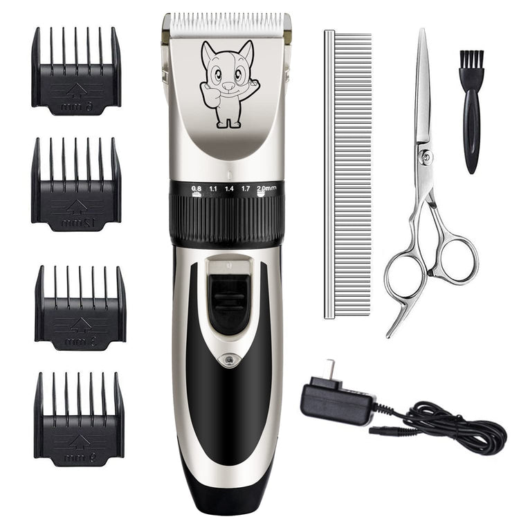 Highdas Dog Clippers for Grooming Low Noise, Cordless Electric Dog Grooming Kit Clippers Rechargeable, Quiet Dog Shaver, Pet Hair Trimmer Kit for Dogs & Cats (Gold)