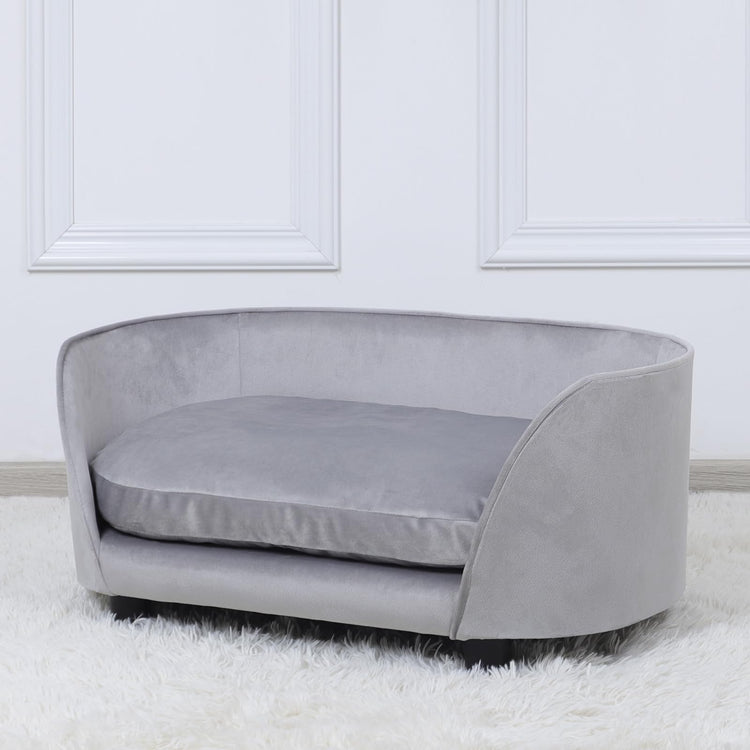 Pet Sofa Bed,Cat Sofa Couch,Small Dog Beds,Pet Sof Couch, Cat Beds,Wooden Frame and Velvet Fabric and Washable Cushion,Comfy Dog Couch for for Small Dogs &Cats&Puppy (Green)