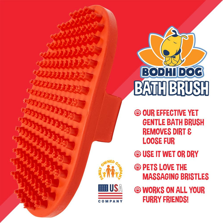 Bodhi Dog Shampoo Brush - Pet Grooming & Bath Supplies for Dogs and Cats - Bath Brush for Long & Short Hair - Premium Scrubber for Shower, Bathing & Massage (One Pack, Silver Glitter)