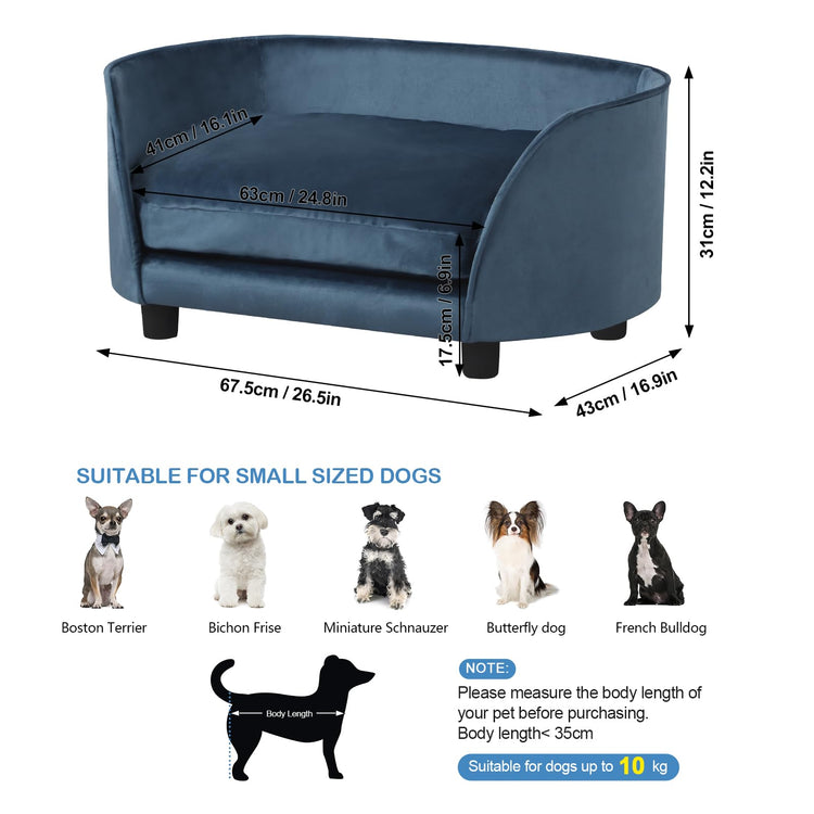 Pet Sofa Bed,Cat Sofa Couch,Small Dog Beds,Pet Sof Couch, Cat Beds,Wooden Frame and Velvet Fabric and Washable Cushion,Comfy Dog Couch for for Small Dogs &Cats&Puppy (Green)