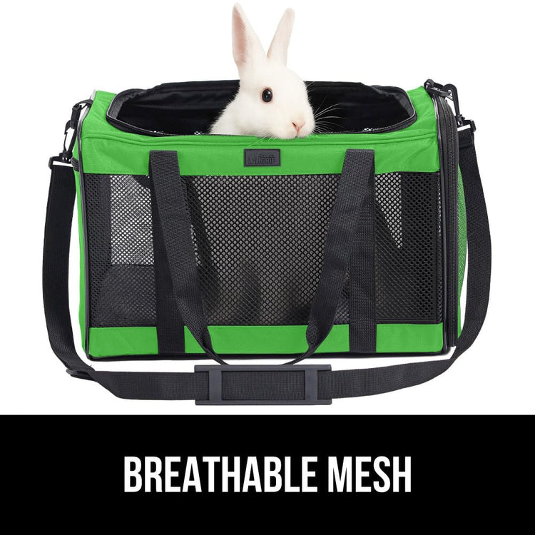 GORILLA GRIP Cat Carrier Travel Bag Up to 15 Lbs, Soft Collapsible Small Dog Carriers, Top and Side Entry Breathable Mesh, Grip Feet on Underside, Cozy Washable Waterproof Pad, Portable Kennel, Black