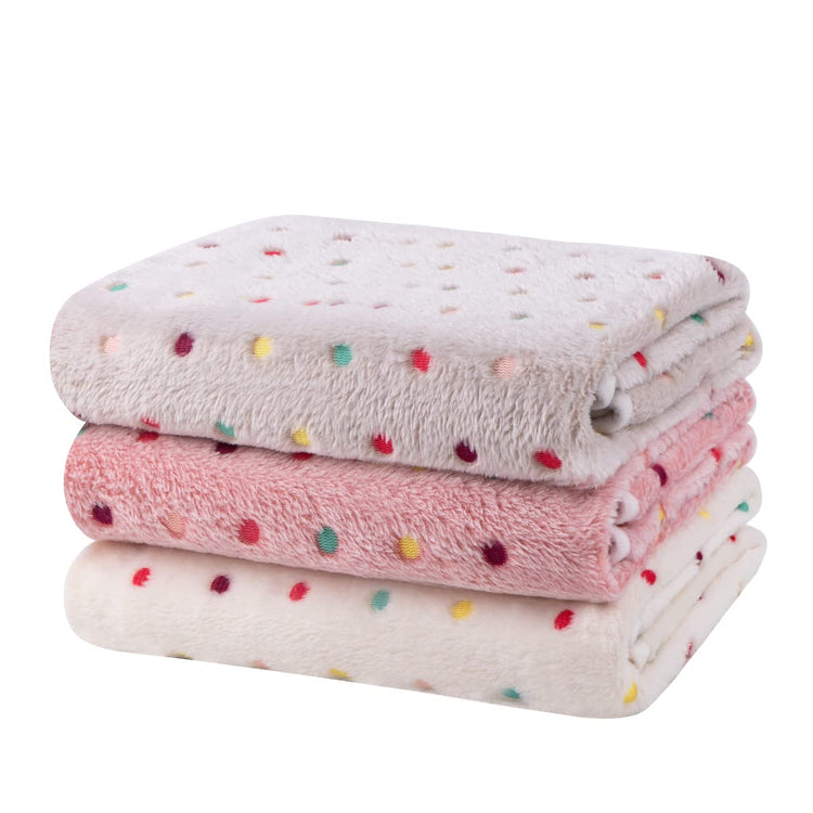 Dono 1 Pack 3 Dog Blankets, Soft Fluffy Fleece Pet Blanket Warm Sleep Mat Paw Print Design Puppy Kitten Throw Blanket Doggy Mat Blanket for Dogs