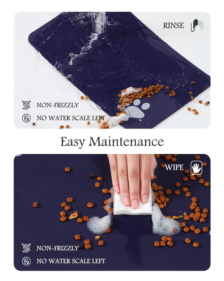 PADOOR Pet Feeding Mat-Absorbent Dog Mat for Food and Water Bowl-No Stains Easy Clean Dog Food Mat-Quick Dry Water Dispenser-Puppy Supplies Accessories