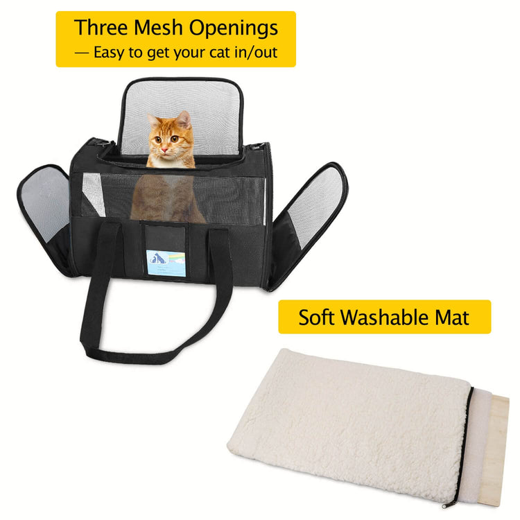 Refrze Cat Carrier,Dog Carriers for Small Dogs Medium Cats Pet Carrier up to 15 Lbs, TSA Airline Approved Cat Carrier Soft, Cat Dog Crate Travel Bag,Grey