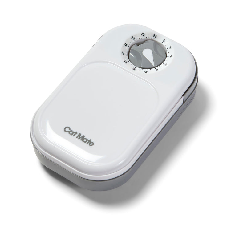 Cat Mate C100 Single Meal Automatic Timer-Controlled Pet Feeder - Suitable for Cats and Small Dogs, for Wet or Dry Food, up to 0.88 lb Capacity, White