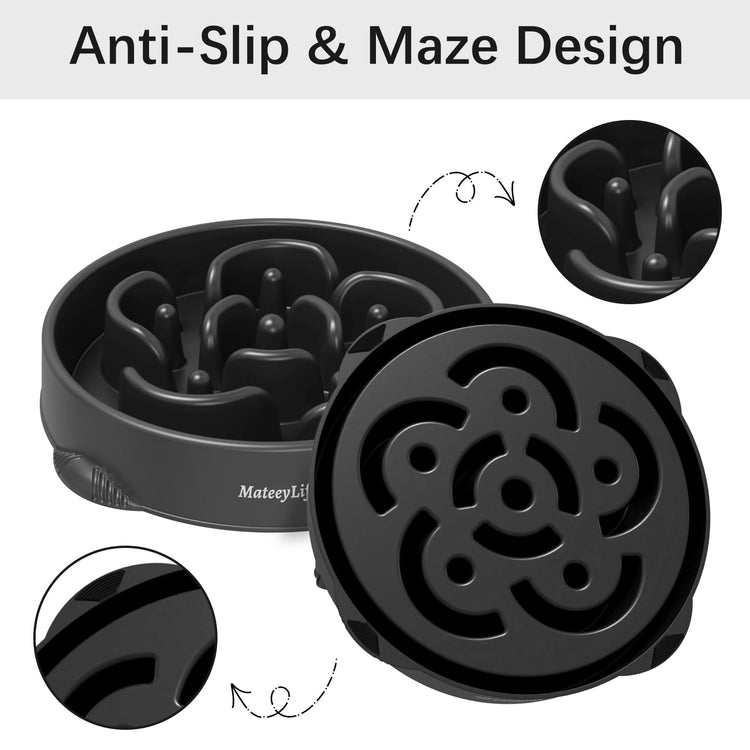 MateeyLife Slow Feeder Dog Bowls 2PCS, Anti-Choking Puzzle Dog Food Bowls, Anti-Slip Interactive Feeding Slow Down Eating, Bloat Stop Maze Dishes for Medium Breeds