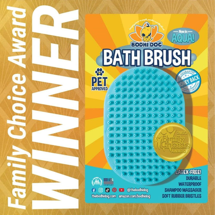 Bodhi Dog Shampoo Brush - Pet Grooming & Bath Supplies for Dogs and Cats - Bath Brush for Long & Short Hair - Premium Scrubber for Shower, Bathing & Massage (One Pack, Silver Glitter)