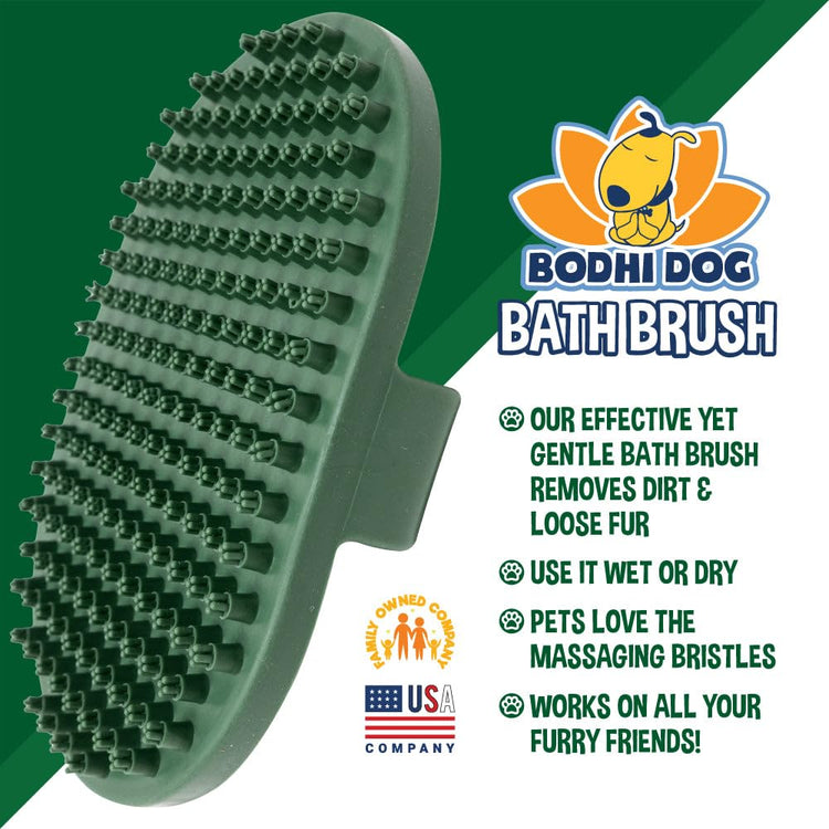 Bodhi Dog Shampoo Brush - Pet Grooming & Bath Supplies for Dogs and Cats - Bath Brush for Long & Short Hair - Premium Scrubber for Shower, Bathing & Massage (One Pack, Silver Glitter)