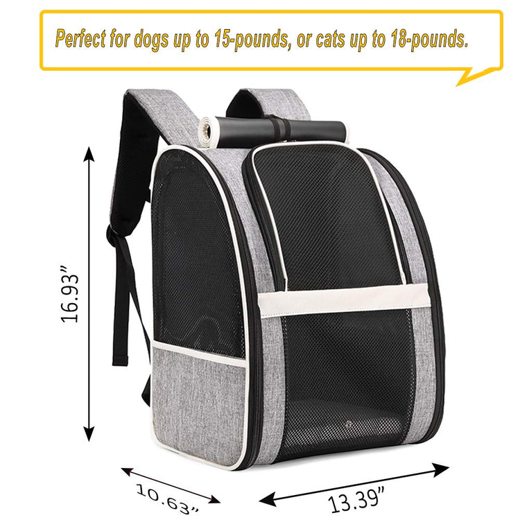 Texsens Innovative Traveler Bubble Backpack Pet Carriers for Cats and Dogs (Black)