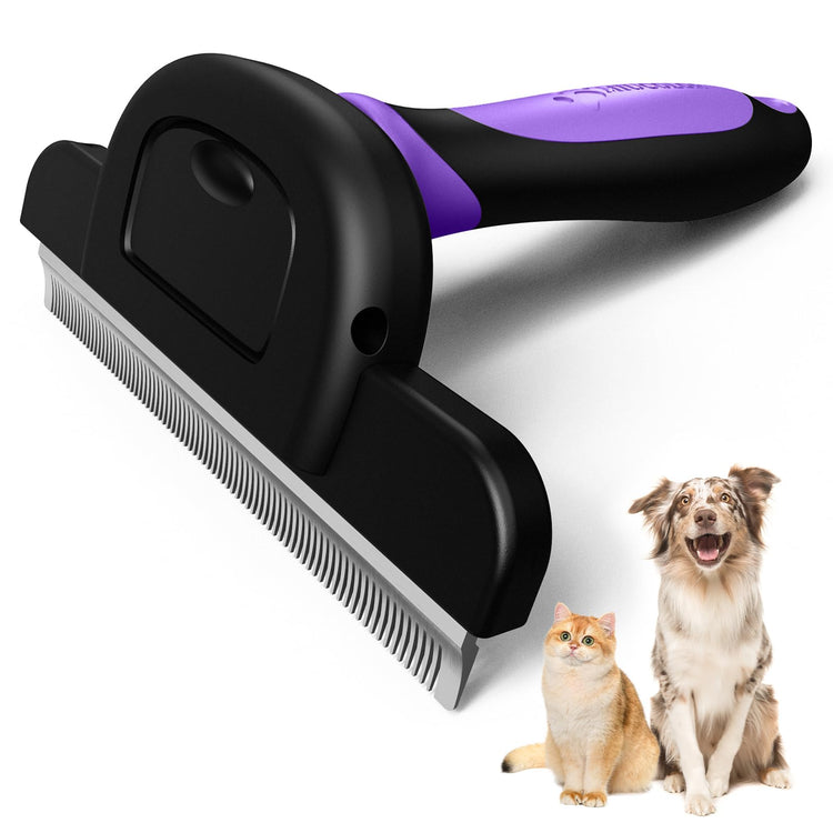 MIU COLOR Pet Grooming Brush, Deshedding Tool for Dogs & Cats, Effectively Reduces Shedding by up to 95% for Short Medium and Long Pet Hair, Purple