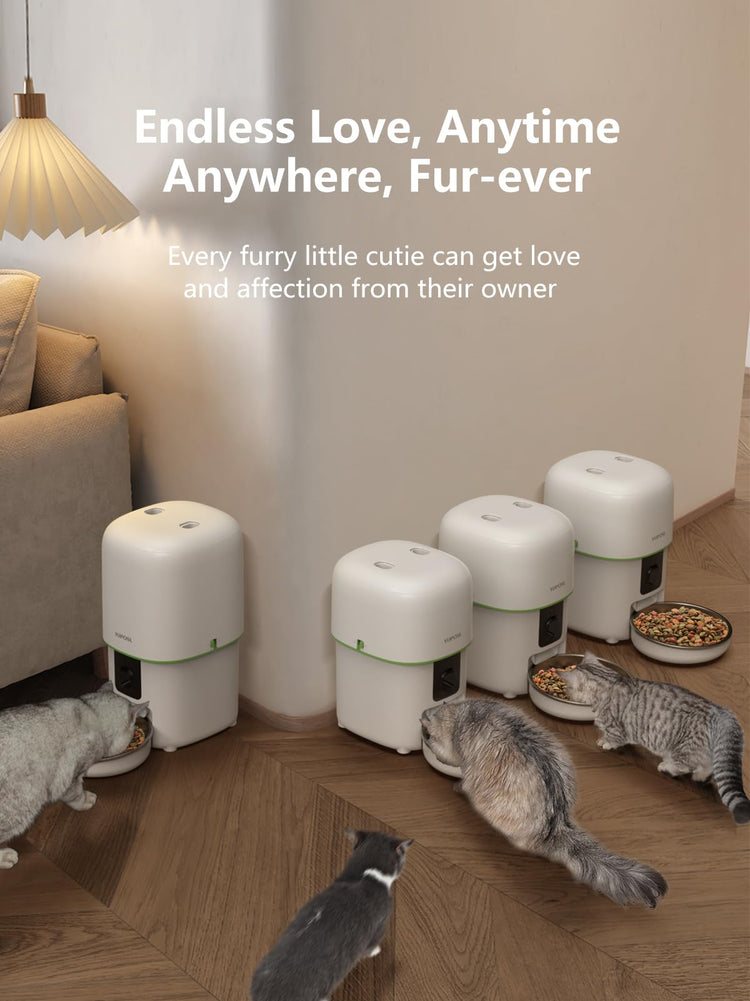 Yuposl Automatic Cat Feeders - 2L Cat Food Dispenser Easy to Use, Timed Automatic Pet Feeder with Over 180-day Battery Life, 1-6 Meals Dry Food Programmable Portion Control Also for Dogs