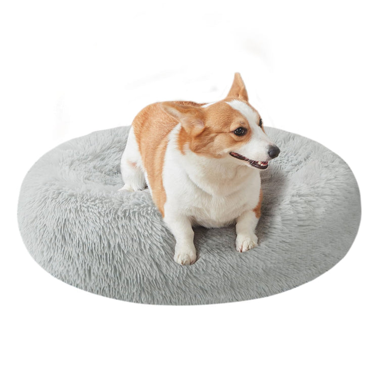 Dog Bed for Small Medium Large Dogs Cats, 20 inch Calming Washable-Round Cozy Soft Pet Bed for Puppy and Kitten with Slip-Resistant Bottom