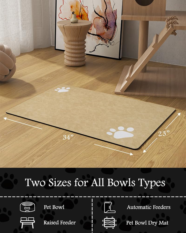 PADOOR Pet Feeding Mat-Absorbent Dog Mat for Food and Water Bowl-No Stains Easy Clean Dog Food Mat-Quick Dry Water Dispenser-Puppy Supplies Accessories