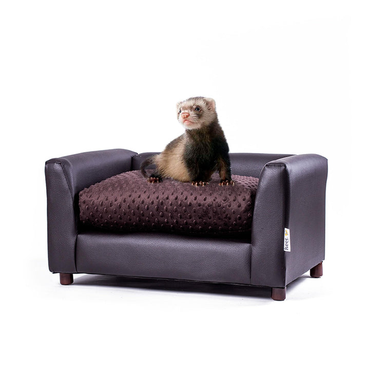 Keet Fluffy Deluxe Pet Bed Sofa Chocolate Small