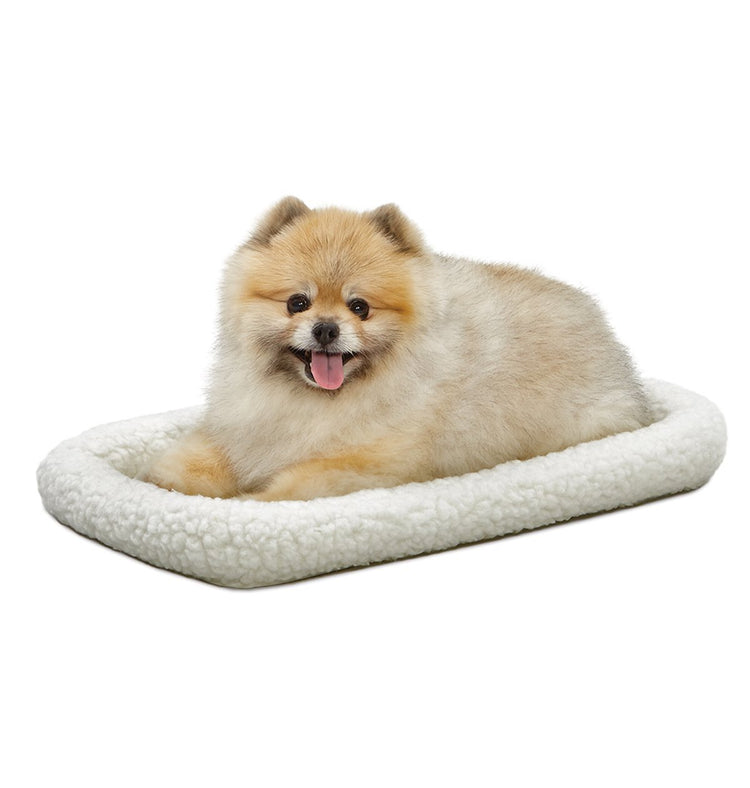 MidWest Homes for Pets QuietTime Fashion XXS Dog Bed - Pink Faux Fur Bolster, Ultra-Soft and Machine Washable, Fits 18-Inch Crates and Carriers, for Small Dogs and Cats
