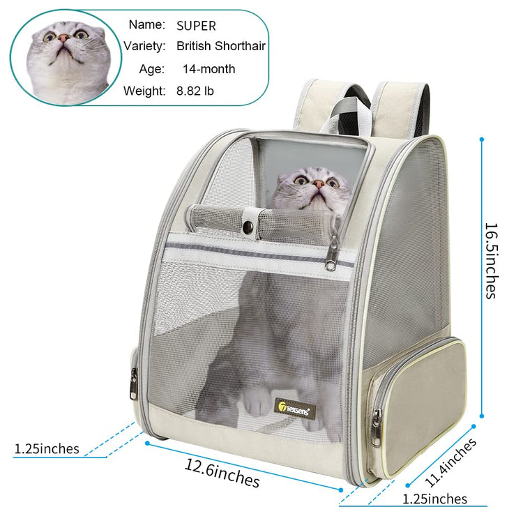 Texsens Innovative Traveler Bubble Backpack Pet Carriers for Cats and Dogs (Black)