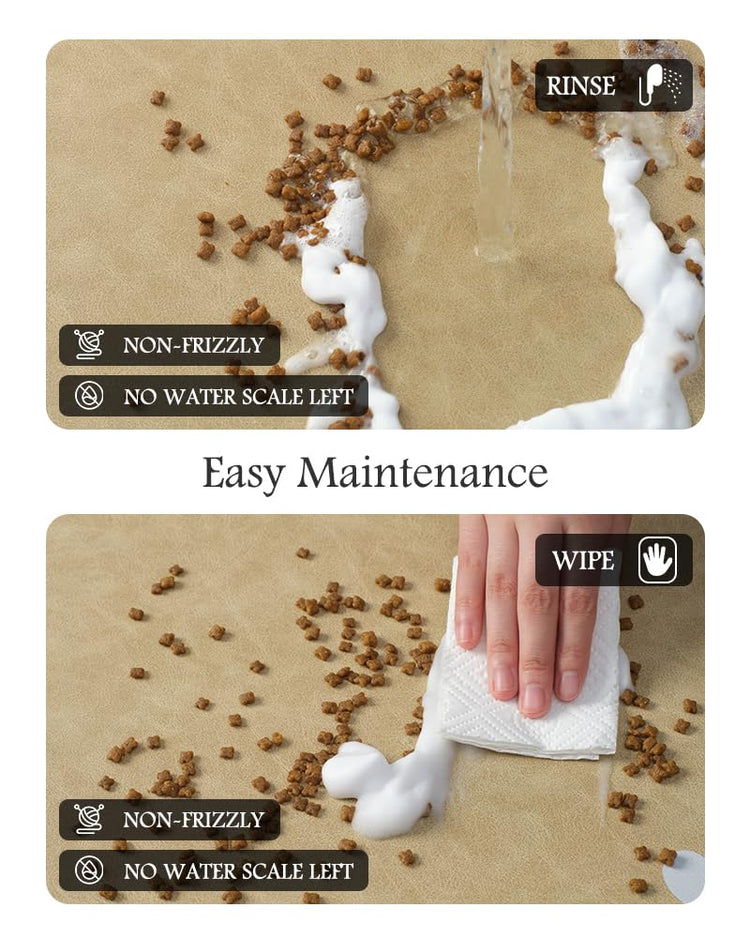 PADOOR Pet Feeding Mat-Absorbent Dog Mat for Food and Water Bowl-No Stains Easy Clean Dog Food Mat-Quick Dry Water Dispenser-Puppy Supplies Accessories