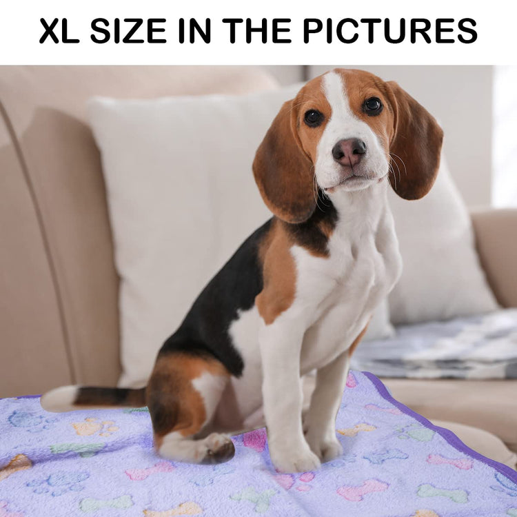 Dono 1 Pack 3 Dog Blankets, Soft Fluffy Fleece Pet Blanket Warm Sleep Mat Paw Print Design Puppy Kitten Throw Blanket Doggy Mat Blanket for Dogs