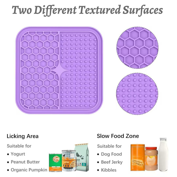 MateeyLife 2PCS Small Lick Mat for Dogs and Cats, Licking Mats for Dog Anxiety Relief, Cat Peanut Butter Lick Pad for Boredom Reducer, Dog Treat Mat Perfect for Bathing Grooming Blue&Green