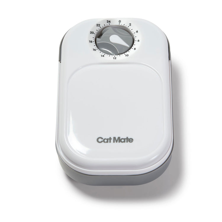 Cat Mate C100 Single Meal Automatic Timer-Controlled Pet Feeder - Suitable for Cats and Small Dogs, for Wet or Dry Food, up to 0.88 lb Capacity, White