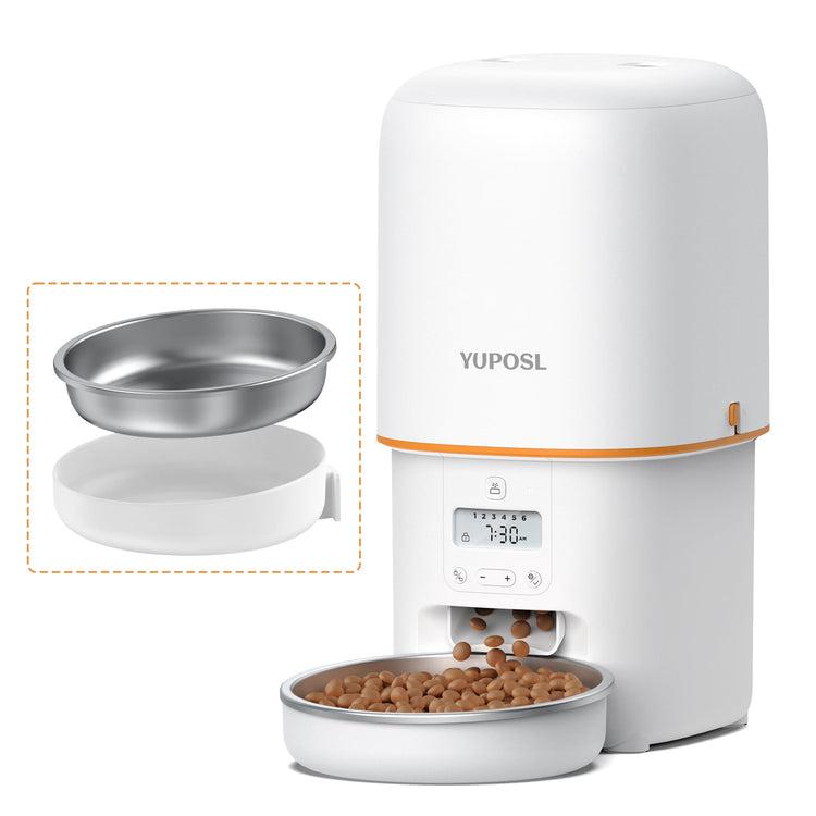 Yuposl Automatic Cat Feeders - 2L Cat Food Dispenser Easy to Use, Timed Automatic Pet Feeder with Over 180-day Battery Life, 1-6 Meals Dry Food Programmable Portion Control Also for Dogs