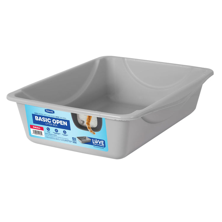Petmate Open Cat Litter Box, Blue Mesa/Mouse Grey,M (Pack of 1), Made in USA
