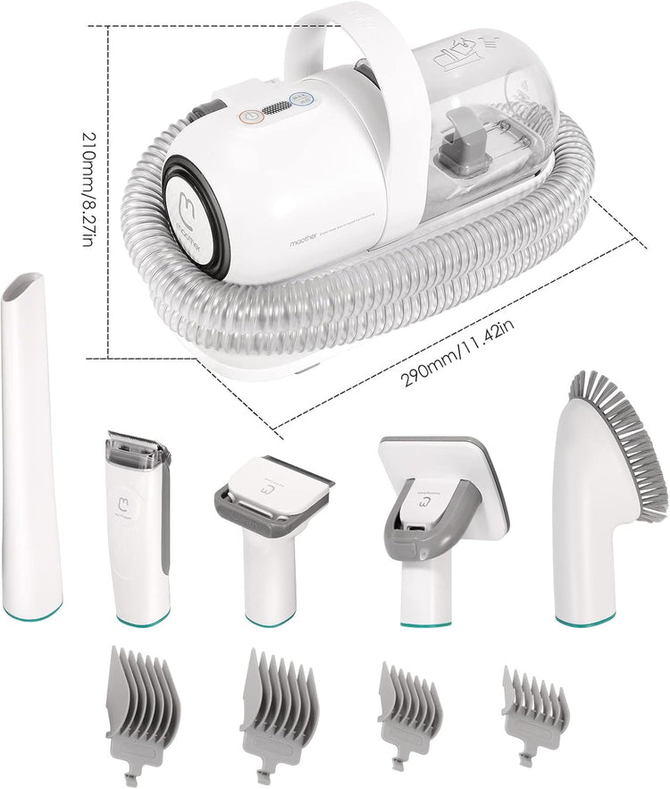 Pet Grooming Kit& Vacuum Suction, Grooming Clippers with 5 Proven Grooming Tools, Professional Pet Grooming Vacuum for Dogs, Cats and Other Animals