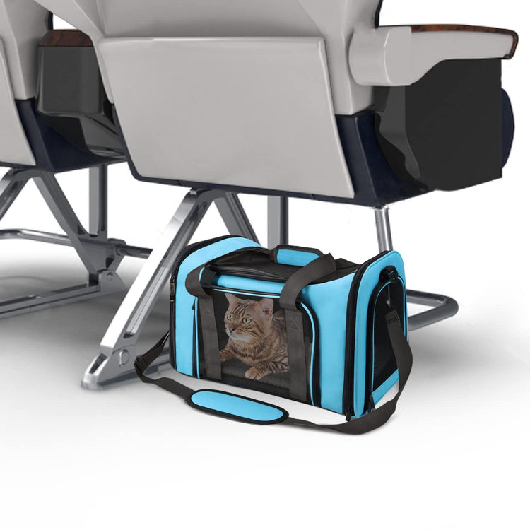 Henkelion Cat Carriers Dog Carrier Pet Carrier For Small / Medium Cats Dogs Puppies (Up To 15lbs), TSA Airline Approved Small Dog Carrier Soft Sided, Collapsible Waterproof Travel Puppy Carrier - Grey
