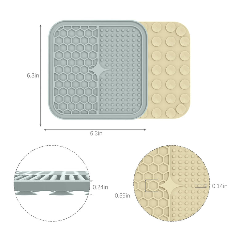 MateeyLife 2PCS Small Lick Mat for Dogs and Cats, Licking Mats for Dog Anxiety Relief, Cat Peanut Butter Lick Pad for Boredom Reducer, Dog Treat Mat Perfect for Bathing Grooming Blue&Green