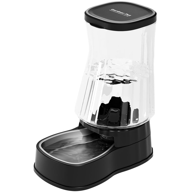 Gardner Pet Automatic Dog Water Dispenser Gravity Stainless Steel Water Waterer Feeder, 100% BPA-Free Large Capacity Water Feeding Bowls for Medium & Large-Sized Dogs Cats Other Pets -(1 Gallon)